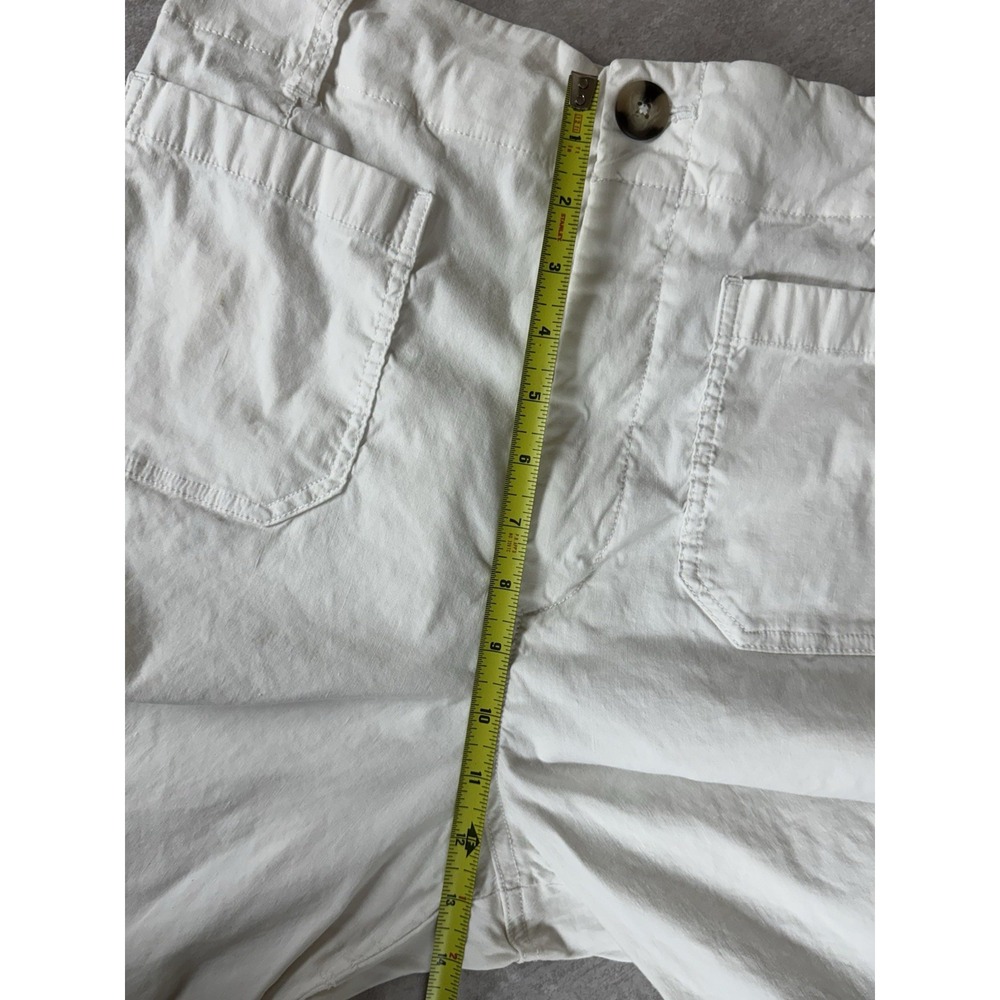 Maeve Linen Blend Colette Pants White Wide Leg Cropped High Rise 32 Classic - Picture 9 of 13